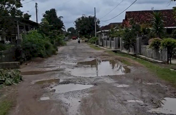 15 Tahun Jalan Poros Kelurahan Komering Agung Lampung Tengah Terabaikan