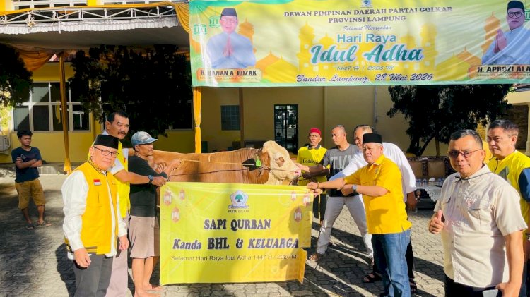 Golkar Lampung Potong 65 Hewan Kurban, Termasuk Sapi dari Ketum Bahlil