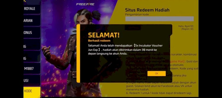 Kode Redeem FF Hari Ini 2 Oktober 2026, Ada 30 Kode yang Bisa Diklaim