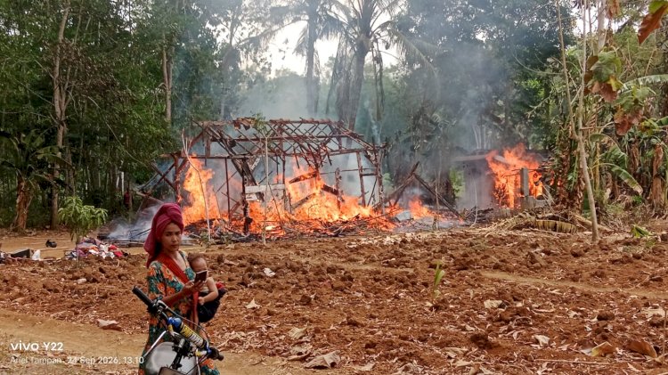 Rumah Janda Lansia di Lampung Utara Ludes Terbakar, Diduga Api Berasal dari Tungku