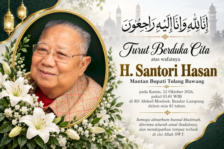Mantan Bupati Tulangbawang Santori Hasan Tutup Usia di Umur 82 Tahun