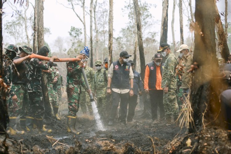 Gubernur Lampung Bersama Kepala BNPB Tinjau Karhutla Way Kambas