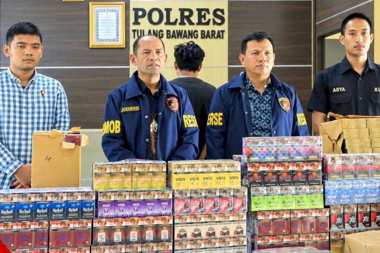 Polisi Sita 75 Ribu Batang Rokok Ilegal di Tubaba, Dua Orang Diamankan