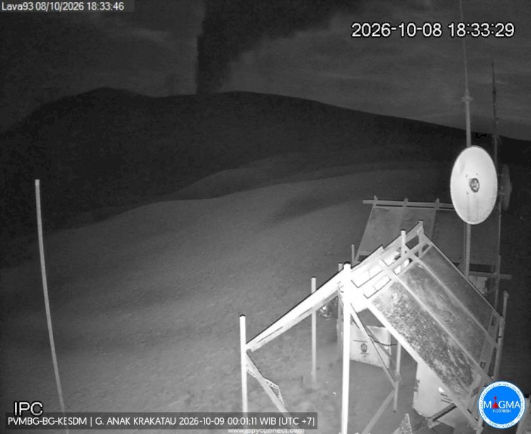 Erupsi Anak Krakatau Malam Hari, Abu Vulkanik Bergerak ke Pandeglang