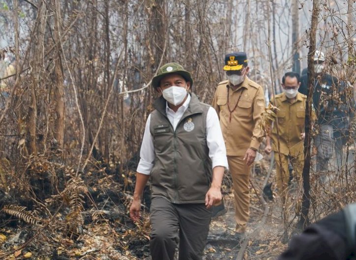 Putus Penyebaran Api di Sebangau Kalteng, Menhut Kerahkan Ekskavator dan Bangun Sumur Bor