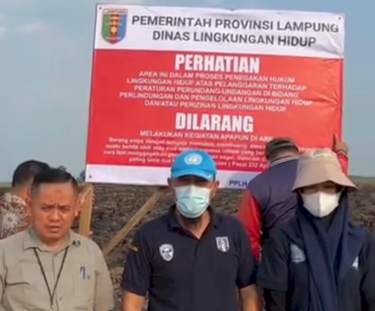 Temukan 17 Hektare Lahan Tebu Bekas Terbakar, DLH Lampung Pasang Segel di Bunga Mayang